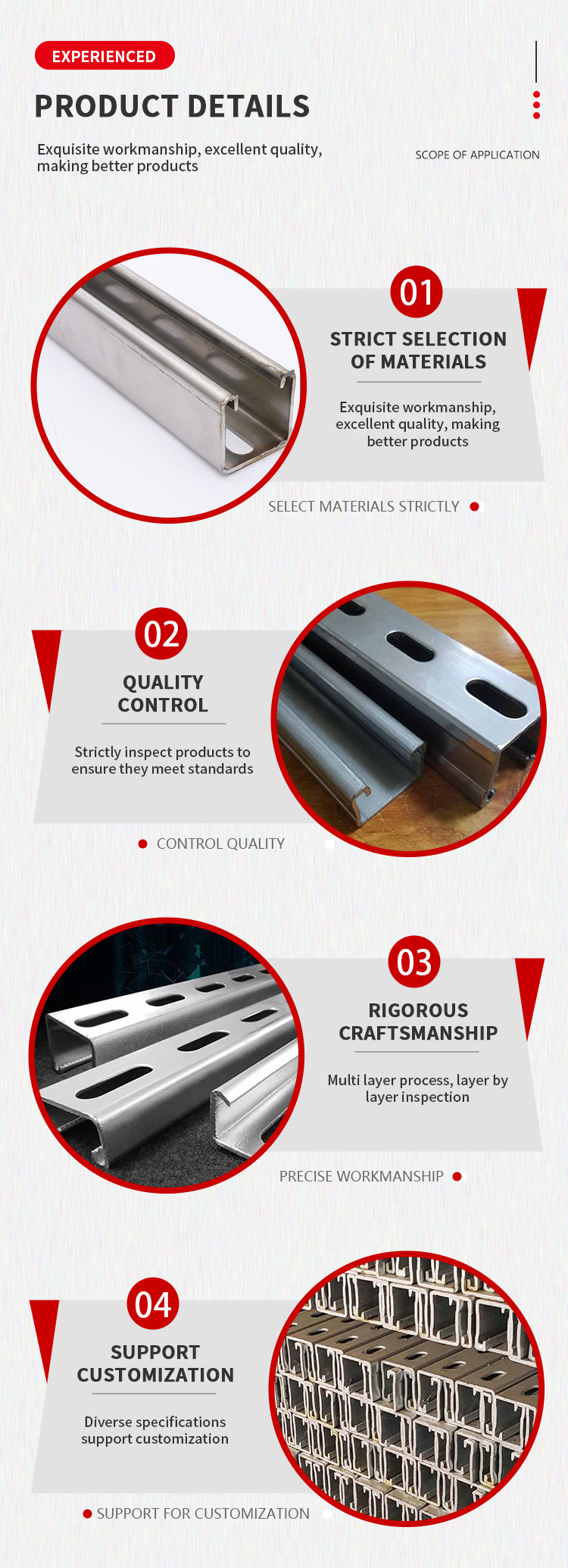 1.5mm-3.0mm Galvanized Steel Unistrut Studs For Load Bearing Structures