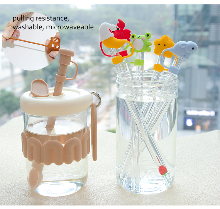 Cactus Straw Stoppers Protector Drinking Accessories And Practical Design Reusable Cute Silicone Straw Lids Tips Protectors