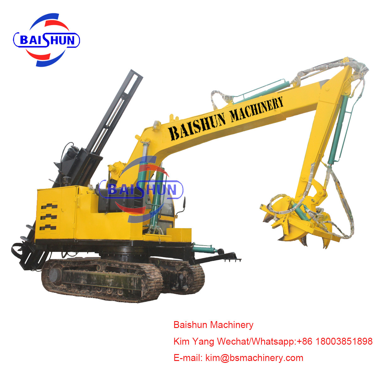 Power Skid Steer Post Hole Digger , Substation Pole Hole Drilling Machine