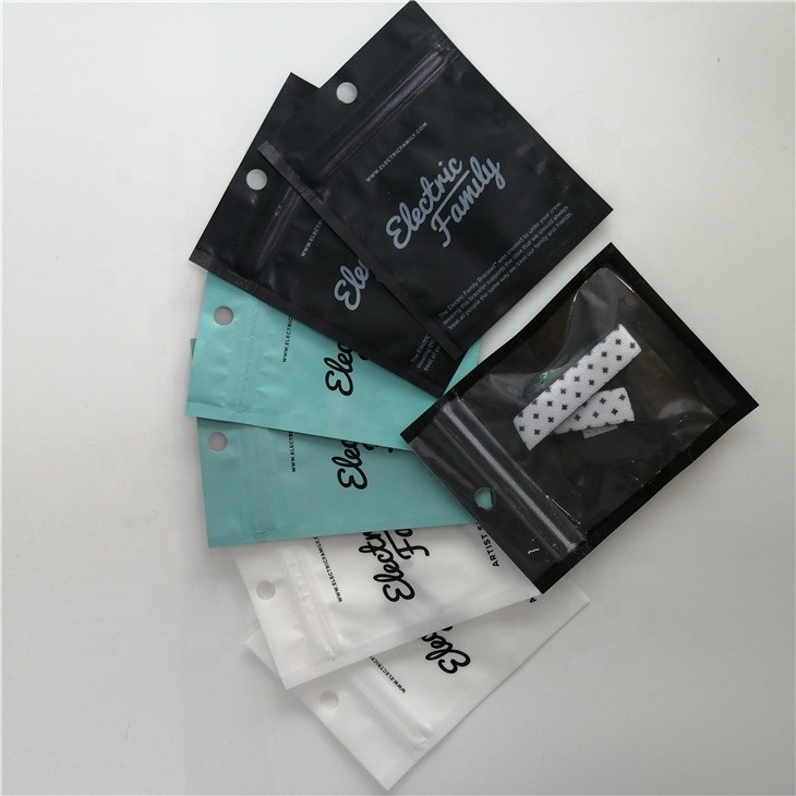 Zip lock style earring bracelet packaging zipper bag small plastic jewelry bag