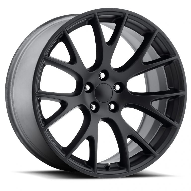 22 Inch Dodge Replica Wheels Black 2528 22x9 Fit Challenger Hellcat
