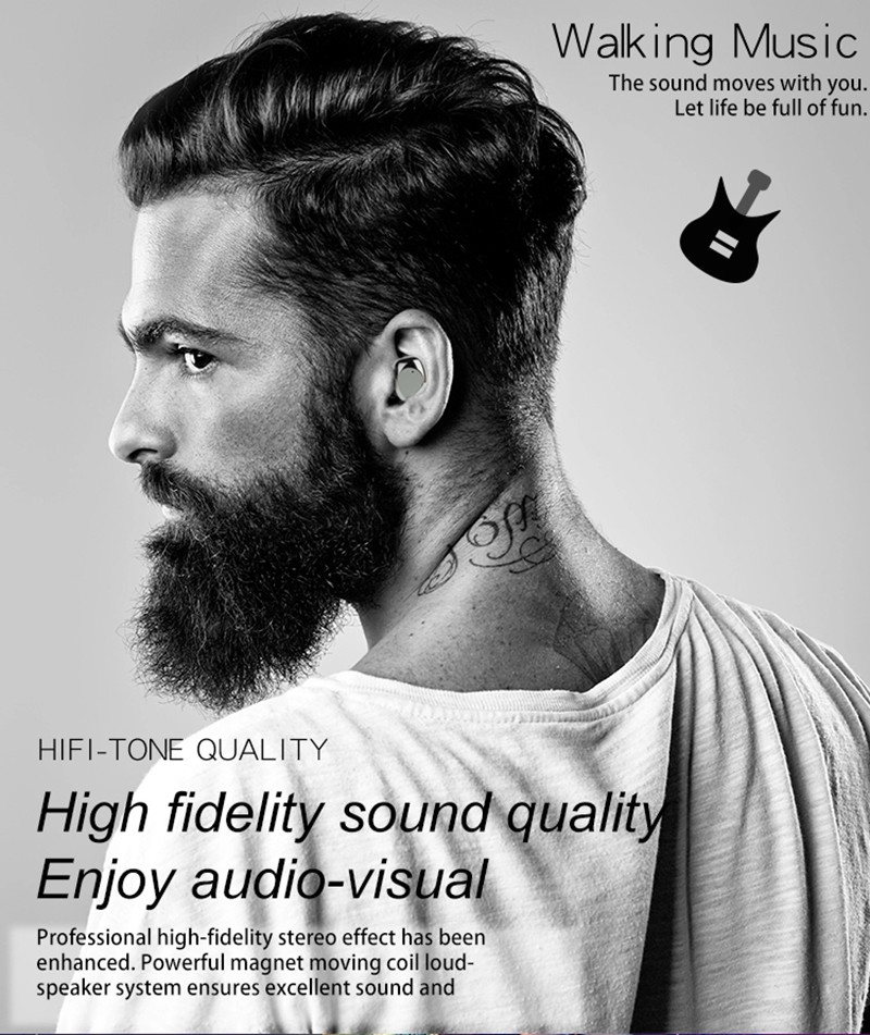 True Wireless Stereo Earphones Hi-Fi Stereo IPX5 cordless earphones for iphone