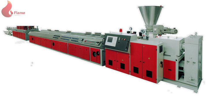 55KW 280kg / h PVC wood plastic composite decking Extrusion Machine