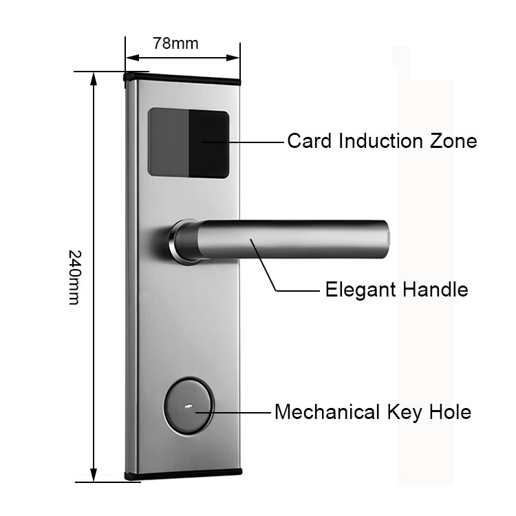 Stainless Steel MF1 Hotel Smart Door Locks T557 Smart Keyless Door Lock