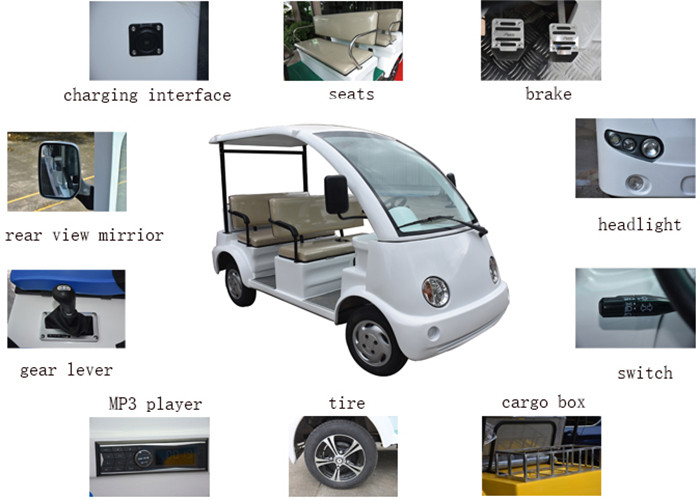 Lightweight Electric Four Passenger Golf Cart , Tourists 4 Seater Electric Car