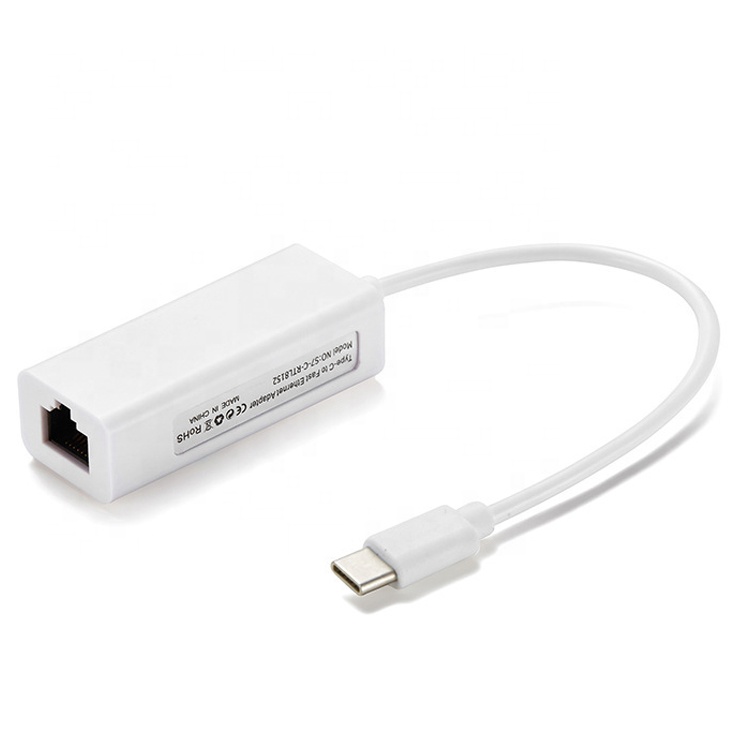 Plug and Play 100Mbps Gigabit USB Type C to RJ45 Ethernet Lan Network Adapter for Laptop Computer