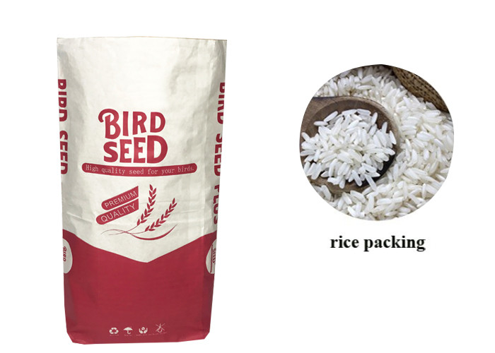 Flat Bottom 3 Layer Kraft Paper Bag For Charcoal Chemical Materials Packaging