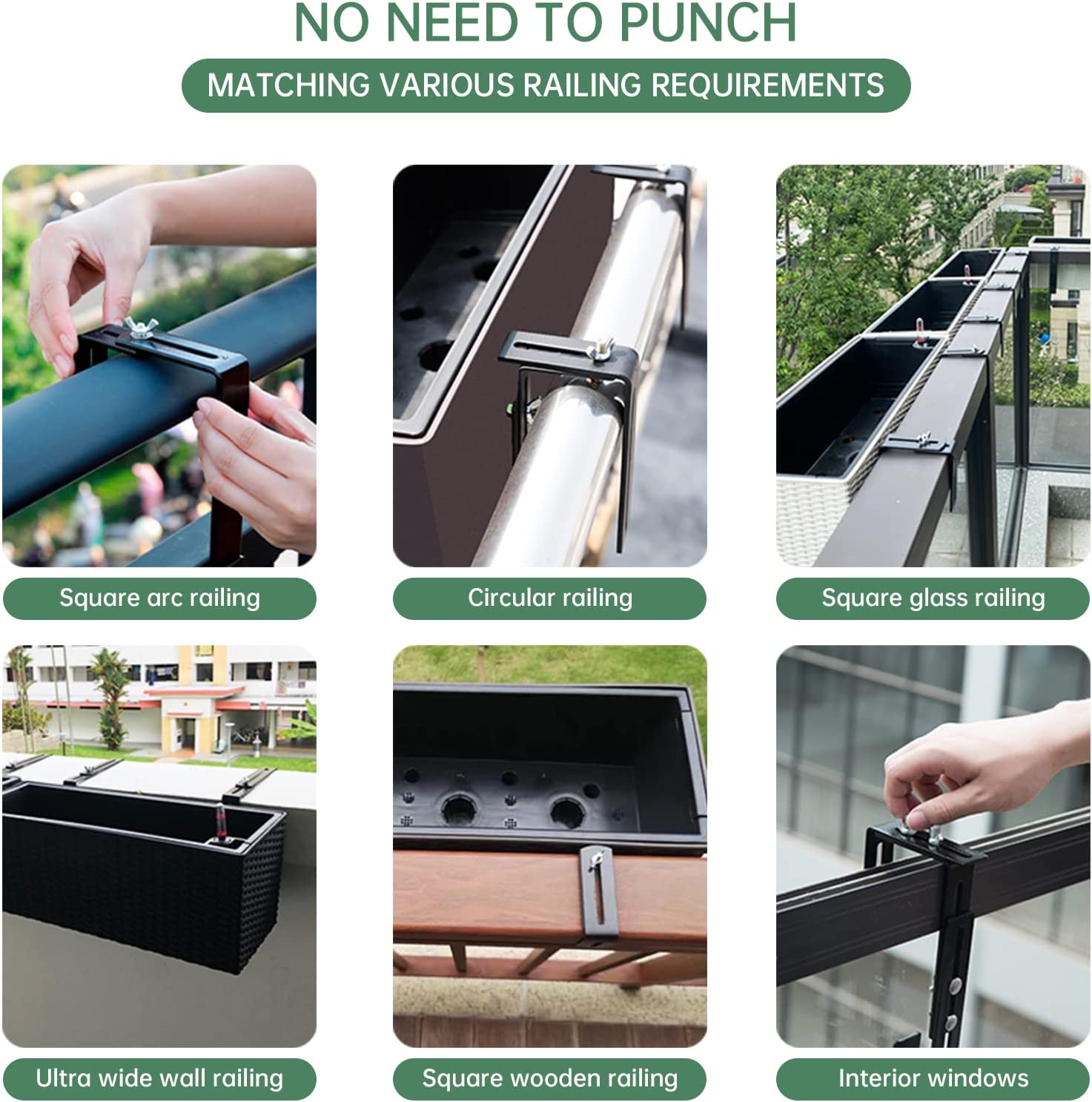 Versatile Wall Mounted Planter Box Bracket for Patio Rail Planters and Bird Feeders