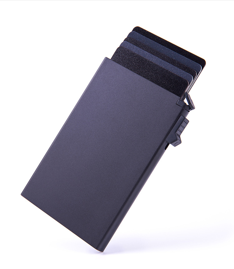 Low MOQ Pop up Card Case RFID Blocking Business Card Holder with Cash and Metal Cards