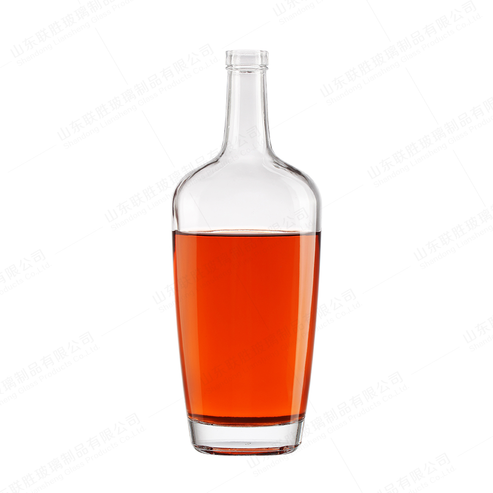Brandy Vodka Whisky 750ml Glass Bottle with Custom Logo and Rubber Stopper Sealing Type
