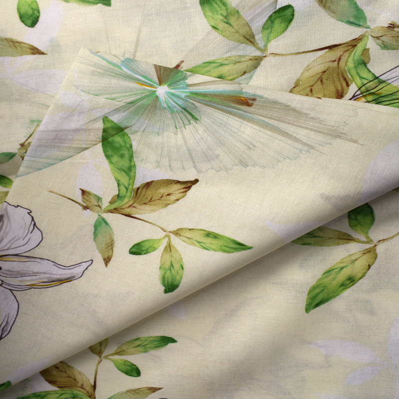 Ramie Hemp Polyester Lycra Sublimation Printing Fabric For Garment