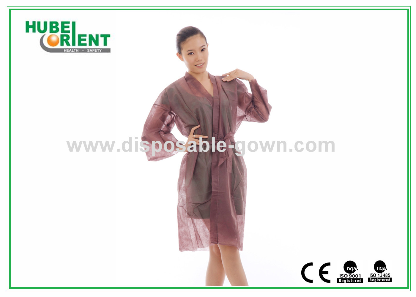 Comfortable Colored Soft Non-Woven Disposable Use Kimono Robe Sauna Robe For Spa
