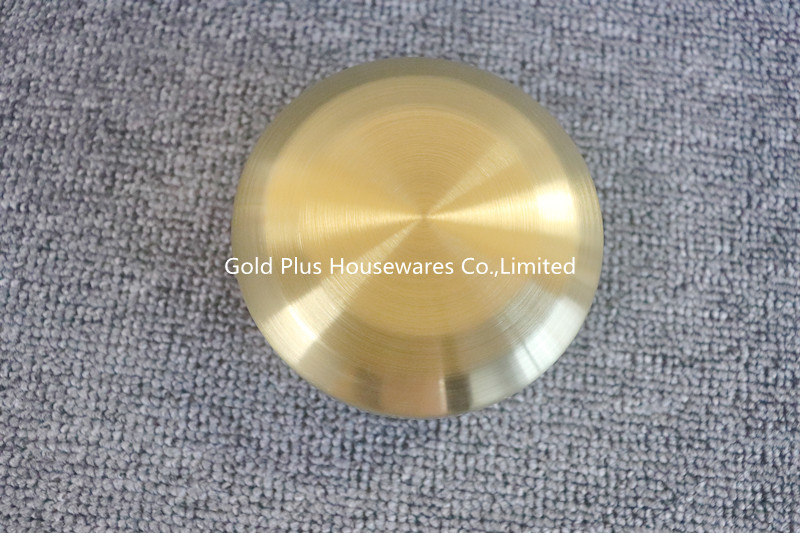 High quality golden small anti-scalding soup bowl 304 korean style double layer stainless steel rice bowl with cover