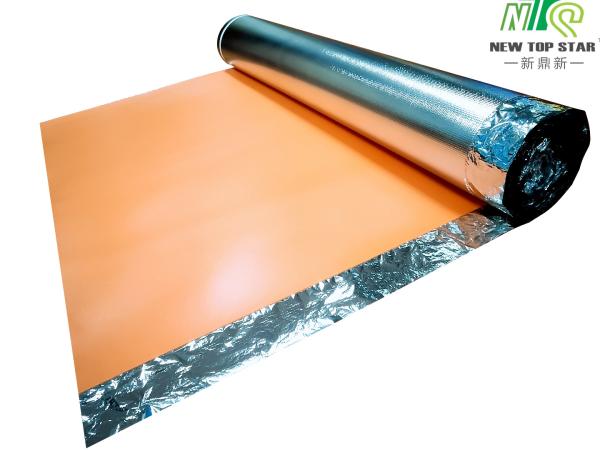 Orange Sound Proof Floor Underlayment 60kg/M3 , PE Film Heated Floor Underlaymen