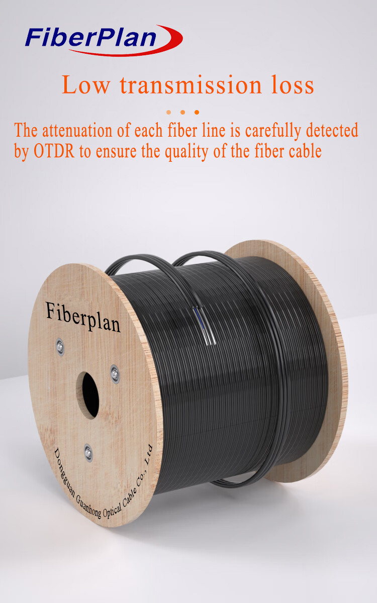Fiber To The Home Aerial FTTH Optical Fiber Drop Cable With Messenger Self Support FTTH