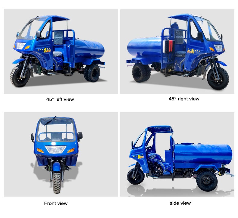 250cc Blue Body Tricycles with Cargo Oil Tanker Cooling Mode Air Country of Origin Peru