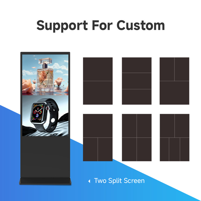 Waterproof High Definition Outdoor Signage Display Android Exhibition Floor Standing