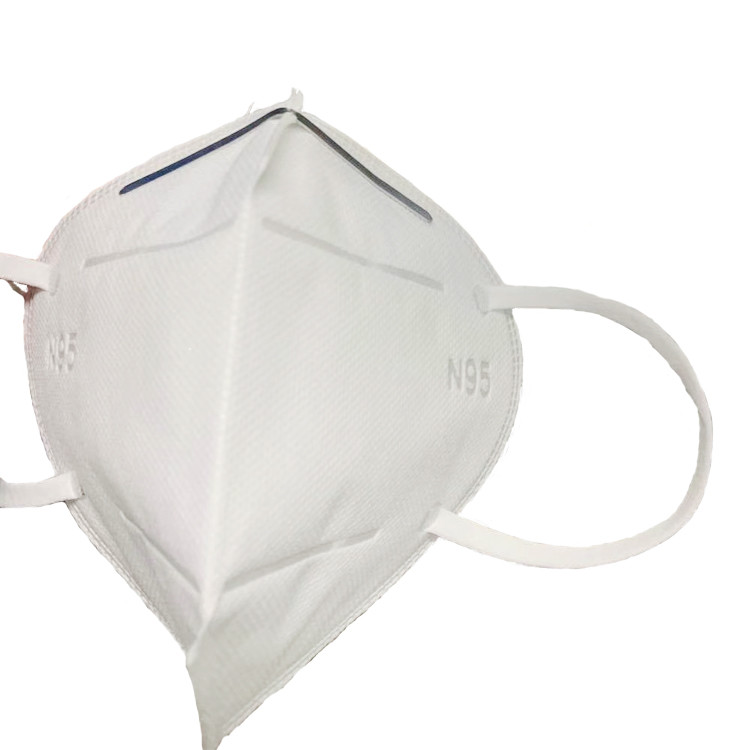 Blue White N95 Respirator Mask Prevent Flu Hypoallergenic Skin Friendly