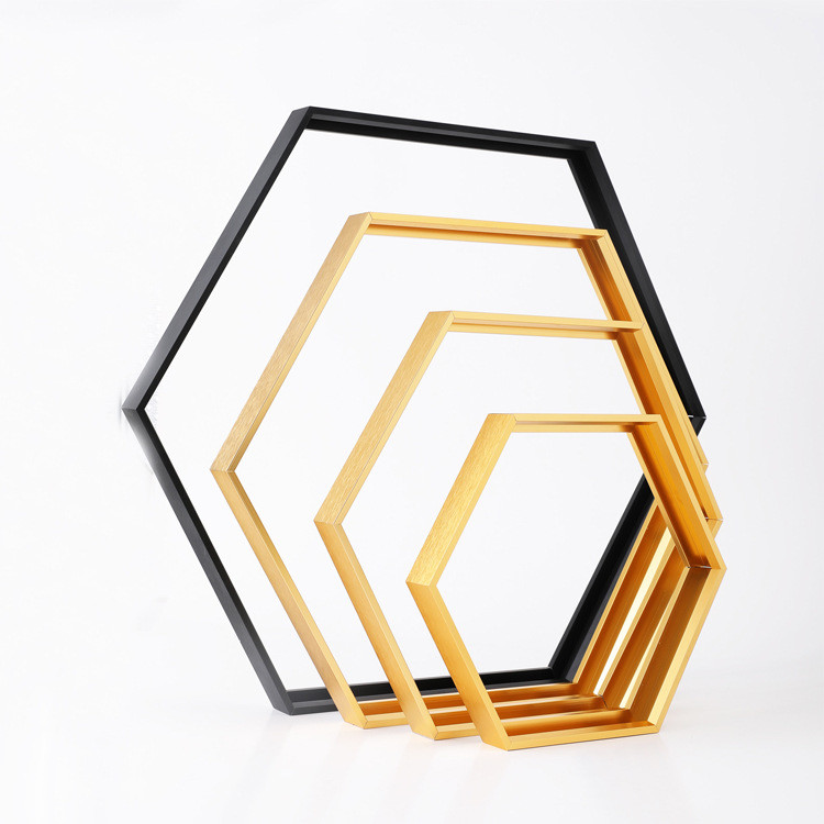 Hexagonal Aluminium Mirror Frame Furniture Profiles For Displaying Picture