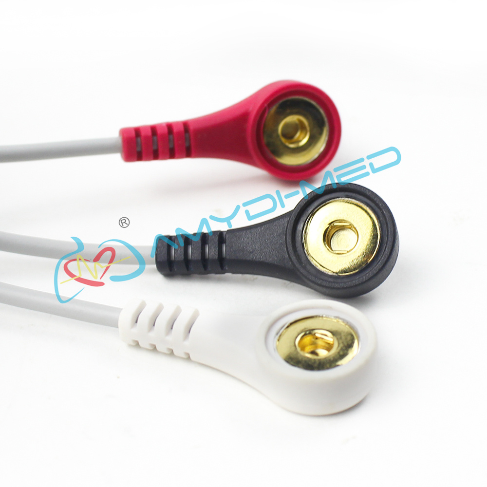 2.4M Cable 0.9M Leads 10 Lead Ecg Cable Round 6 Pin Surgical Supplies
