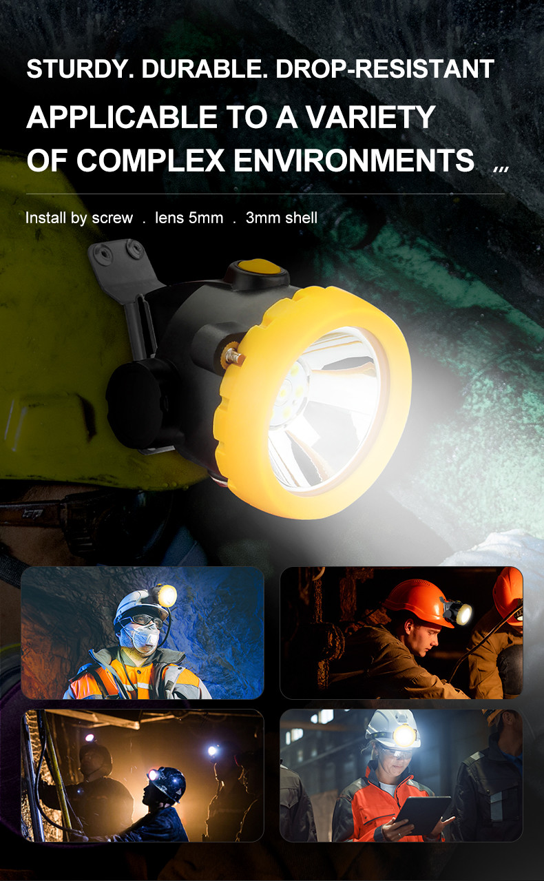 150mA LED Mining Waterproof Headlights 2000mAh With Main Auxiliary Lamp Sources
