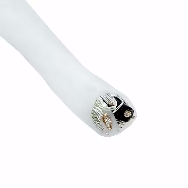 Alpha Wire M1222 WH005 CABLE 2CON 22AWG WHT SHLD 100'