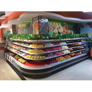 Semi Multideck Refrigerated Showcase With 3 Layers Adjustable Shelving