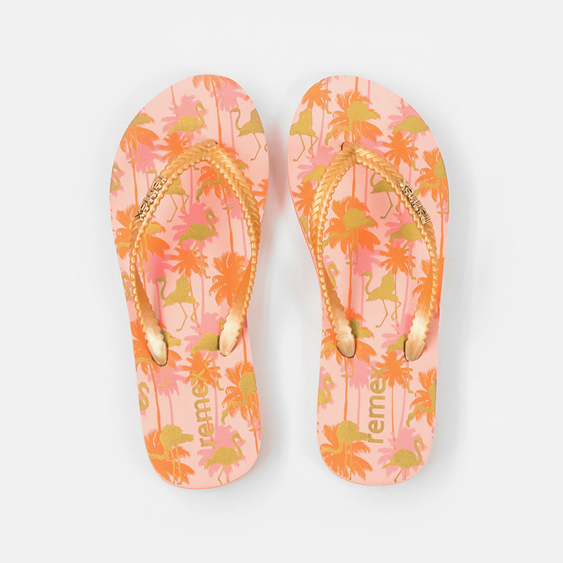 Indoor Waterproof Rainbow Thick Strap Flip Flop With EVA Sole