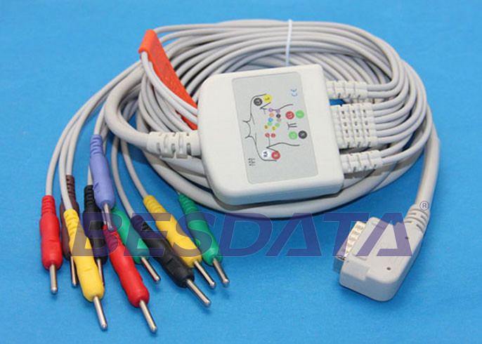 One Piece 10 Leads EKG Cable Compatible for Kenz K131 Electrocardiogram
