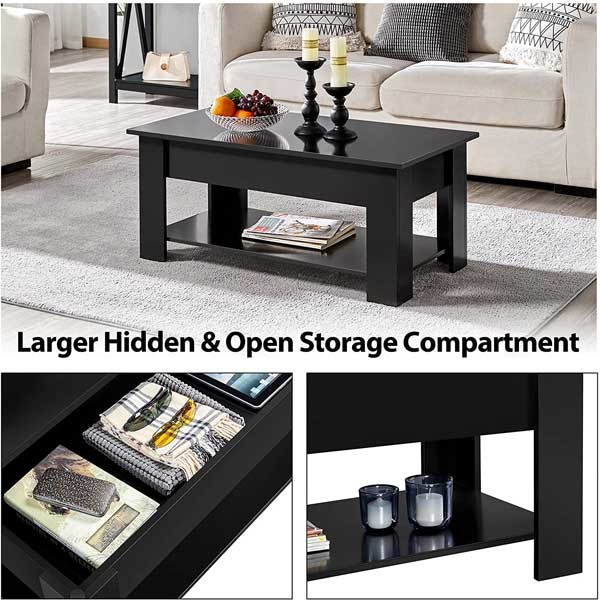 Multifunctional Lift Top Luxury Coffee Table Square Tea Center Table