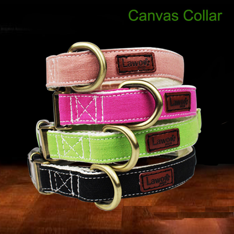 Adjustable Canvas Cotton Decorative Pet Dog Collars And Leashes Plaid