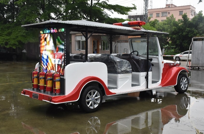 8 Person Battery Powered Electric Fire Truck With 4 Wheel Drive Fire Protection