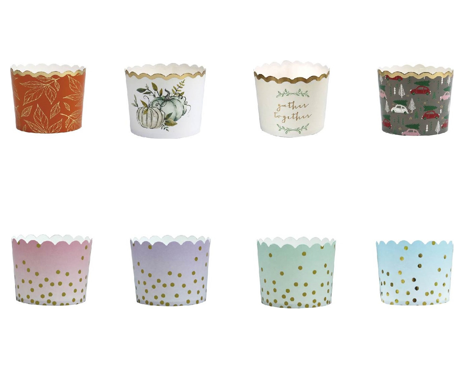 Gold Foil Stamping Baking Cupcake Muffin Paper Cup Wrappers Recycled Greaseproof Cupcake Paper Liners
