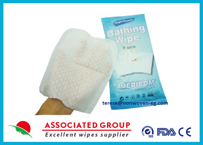 Medical Patient Wet Wash Glove Bathing Wipes Perfumed Free Ultra Soft