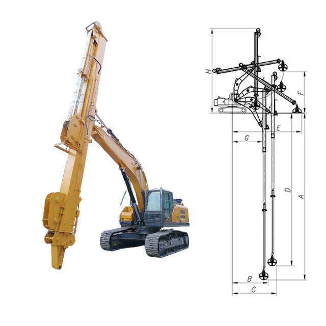 Excavator Telescopic Arm With Grapple Clamshell Bucket For Digging