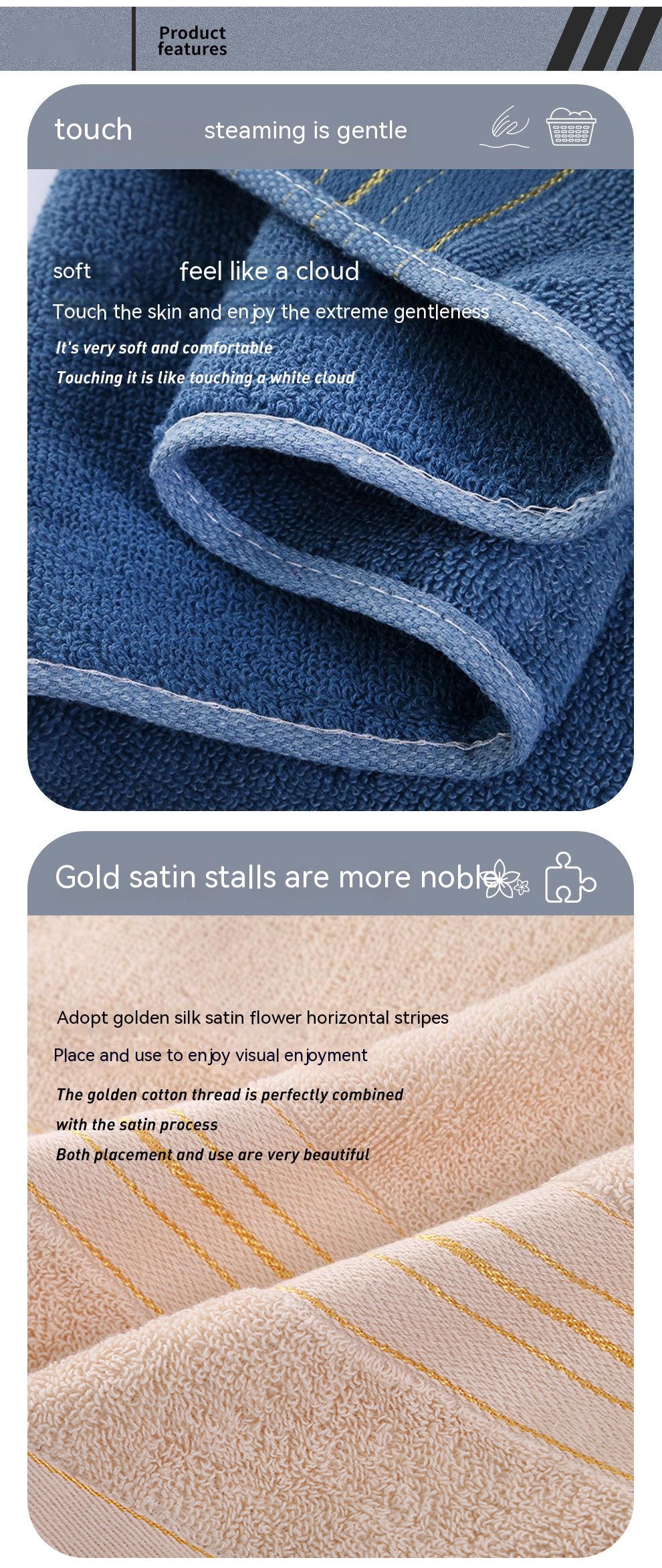 Pure Cotton 32 Gold Segment Microfiber Towel Business Cover with Customized Logo