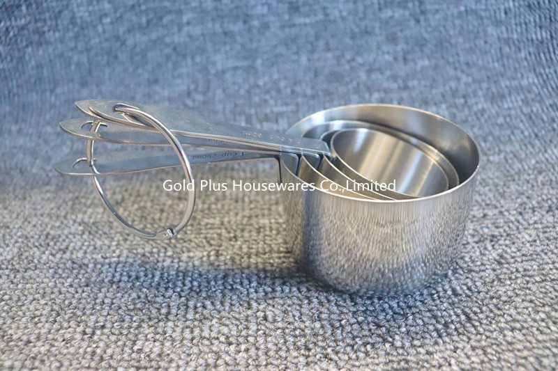 4 pcs Best quality baking tool liquid measuring cup set stainless steel stackable and nesting measuring set