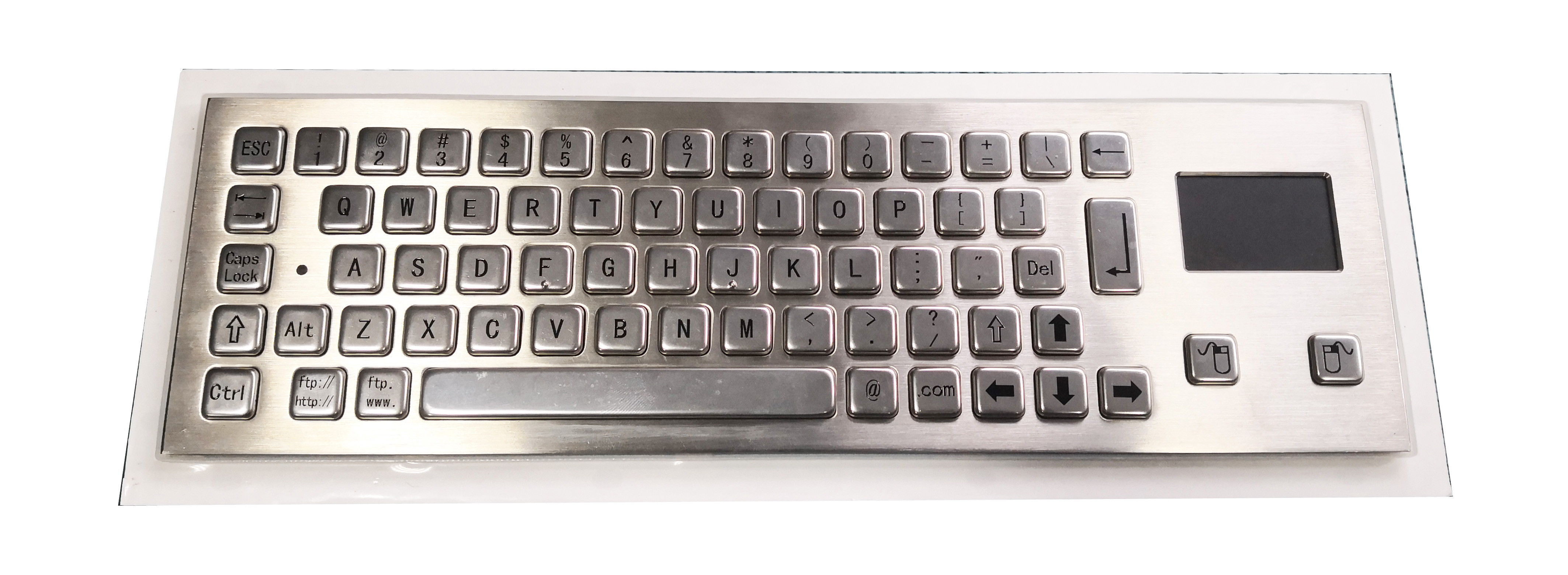Rugged Compact IP65 Waterproof Vandal-proof Stainless Steel Industrial Military Kiosk Keyboard With Touchpad