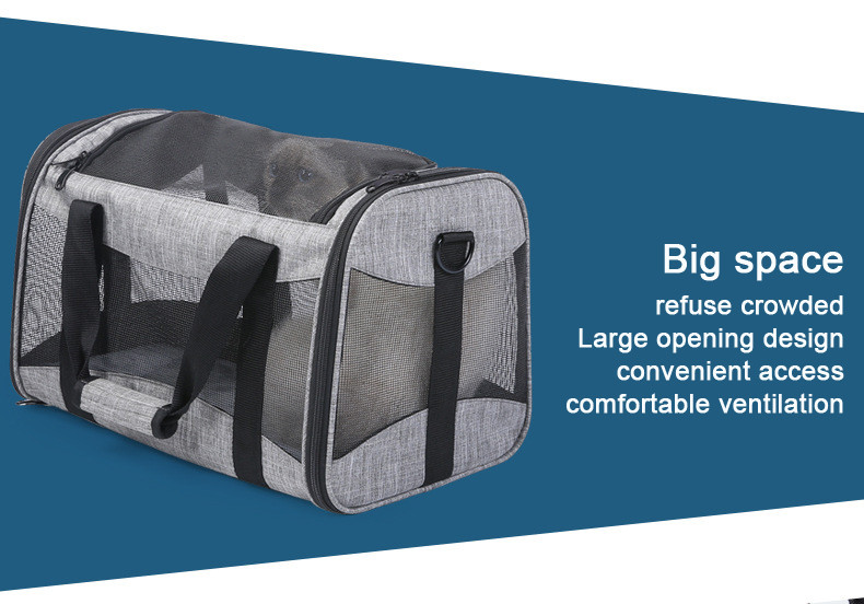 2 Doors Pet Carrier Handbag More Ventilated Dog Shoulder Carry Bag 12kg Capacity