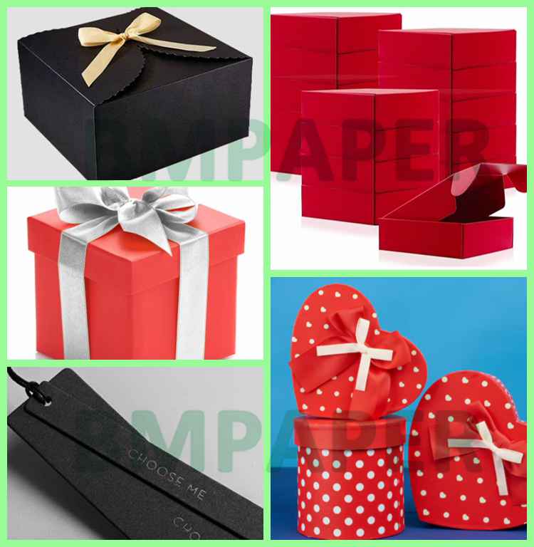 250gsm 300gsm Black Red Colored Rigid Cardboard For Gift Boxes High Stiffness