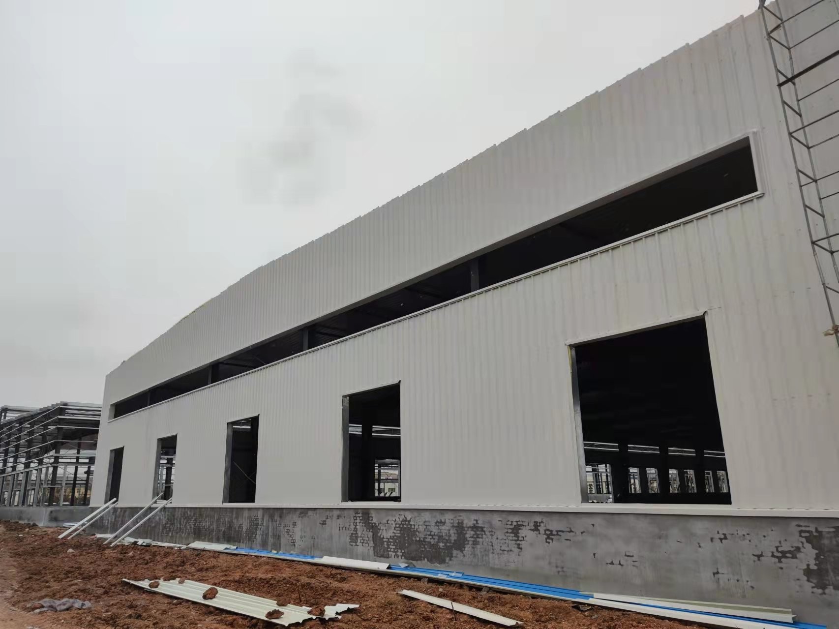 Colorful Cladding Steel Frame Workshop By TEKLA Modeling Designed Steel Building
