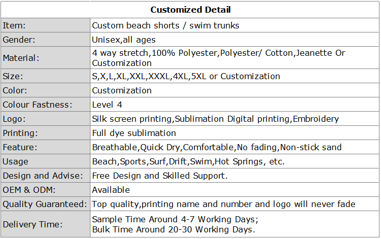 Waterproof Fabric Beach Swim Trunks , Printed Beach Shorts With Mesh Liner
