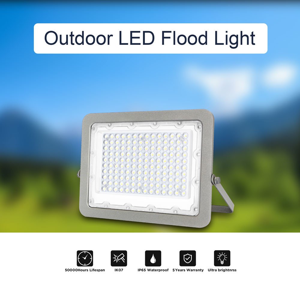 Good Heat Sinking Outdoor LED Flood Lights 110lm/W Ac 85-265v 120-277v CRI 80
