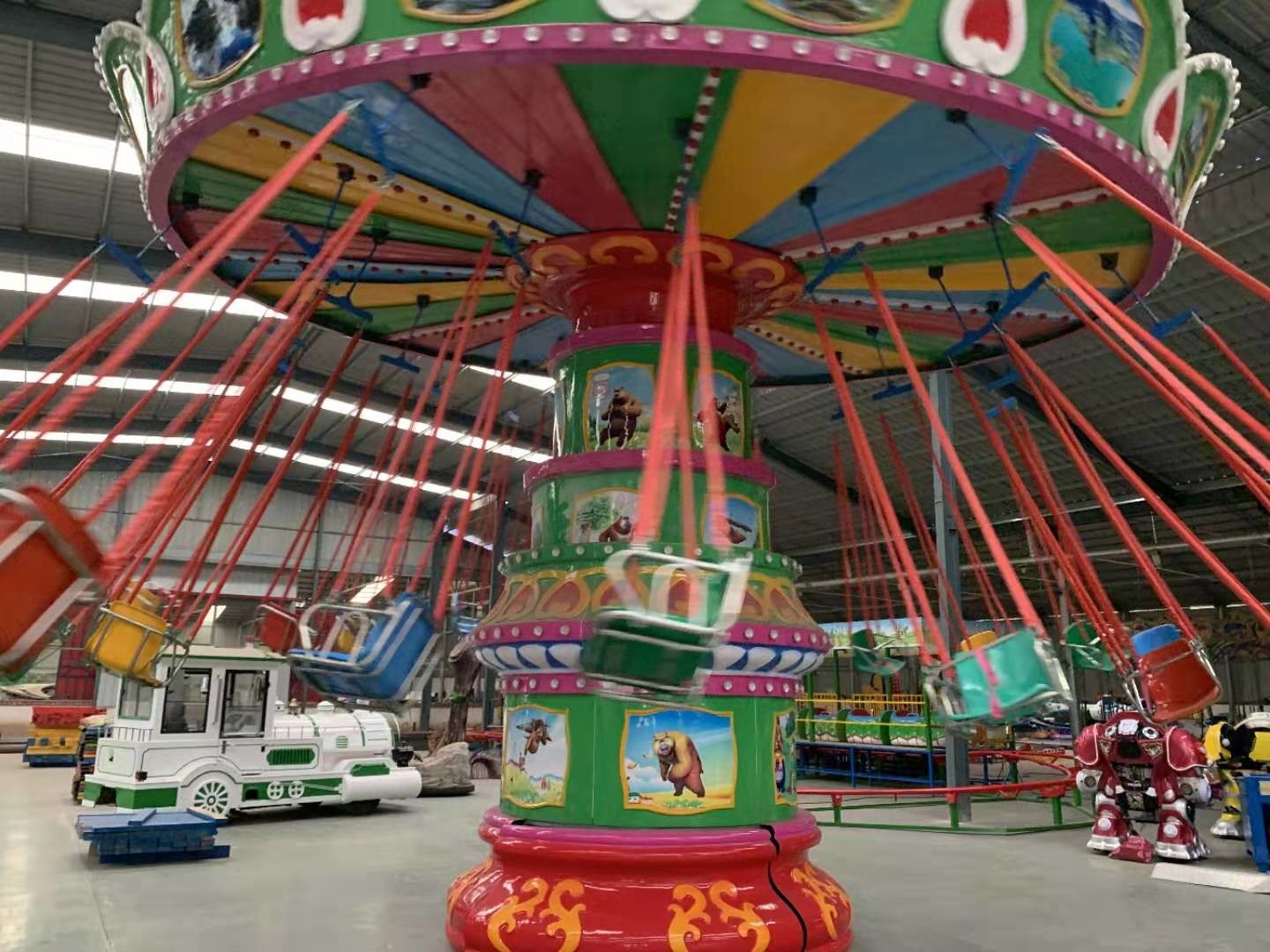 Shaking head flying chair 16 seats covering Diameter 10M Voltage 380 V