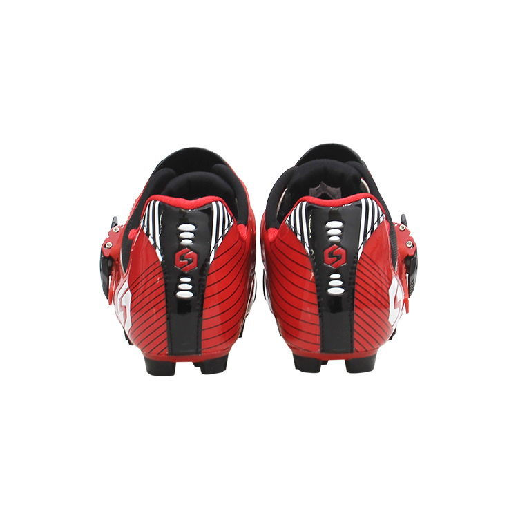 Red Mountain Bike Shoes , Reinforced Toe Cup Design Mtb Bicycle Sneakerrs