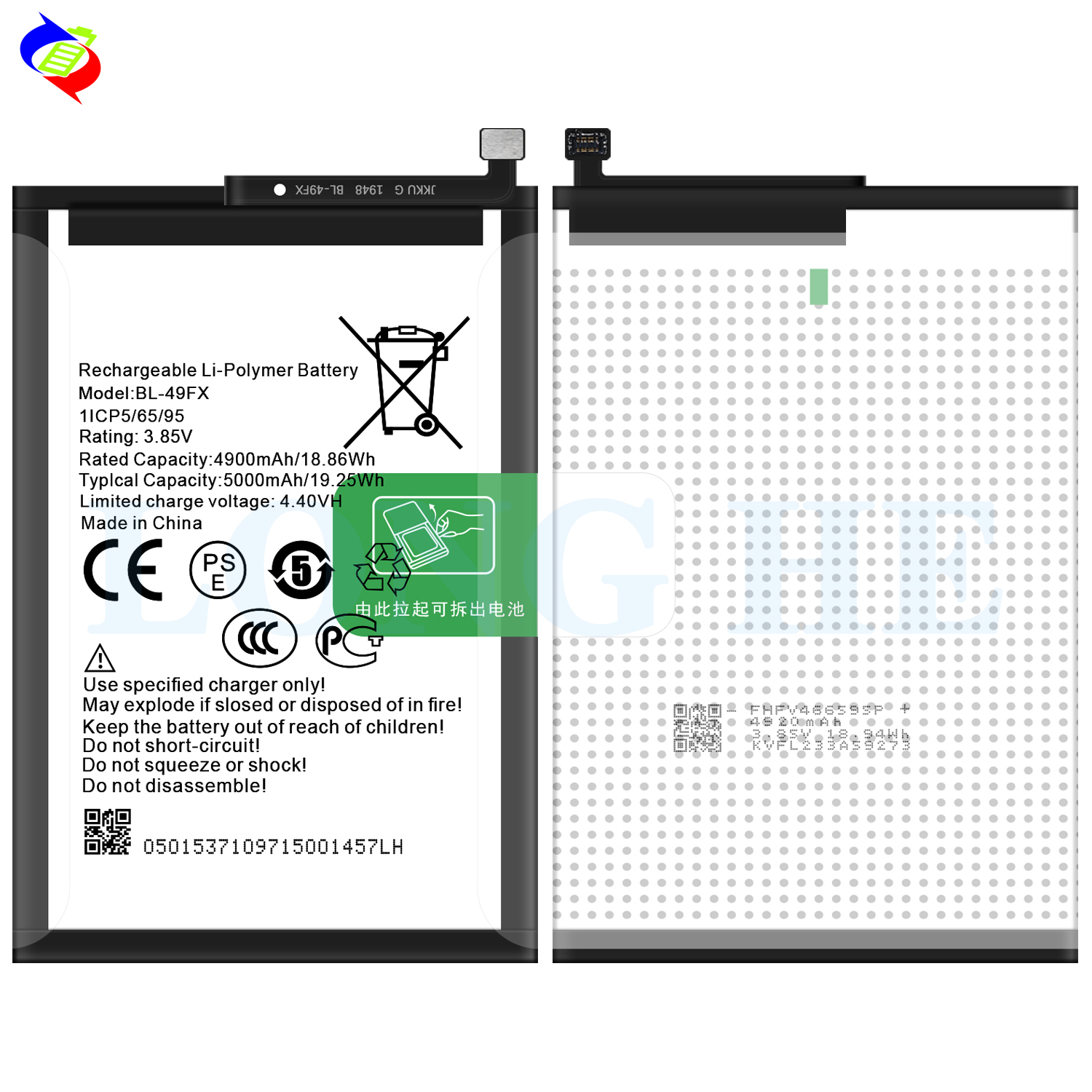 BL-49FX X655 5000mAh Battery for Infinix Hot 9 Mobile Phone Rechargeable Batteries