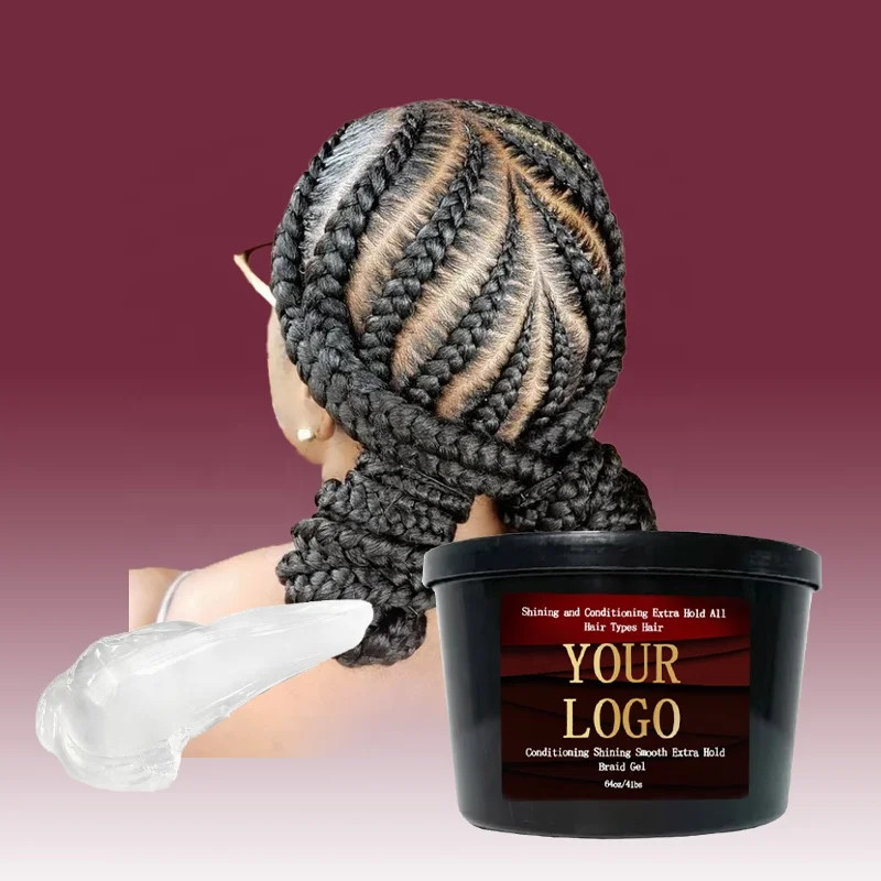 Private Label Braiding Edge Control Hair Gel Hair Wax No Flaking twist Neat Braid Conditioning Shining Hair Gel Edge Control Gel