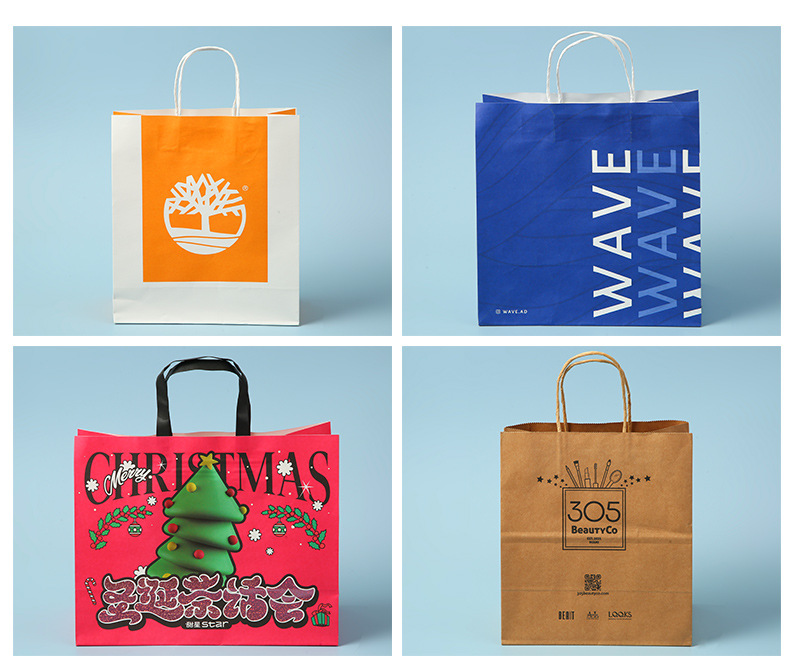 Coffee Tea Takeaway Kraft Paper Bags Custom Color Accepted Gravure Printing Your Own Logo