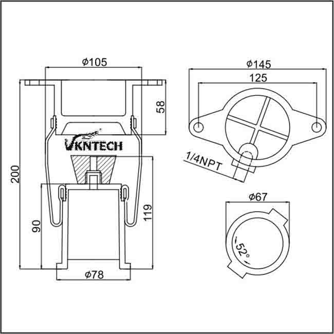 IATF16949 Cabin Air Springs 1-52110143-2 Air Spring Actuator For Pneumatics ISUZU VKNTECH 1S1432