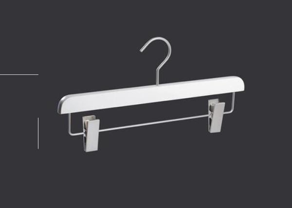 Wooden Clothing Store Hangers With Clips , Trouser / Skirt Commercial Clothes